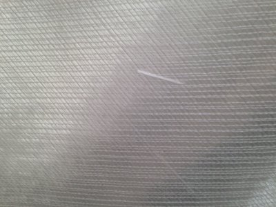 the glass is random fiber sewn to a bi-directional cloth VERY STRONG