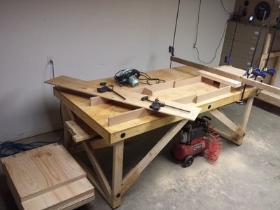 Cutting panels to size.