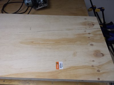 &quot;Quality&quot; of the Auruco. You can see the large splits in this board. The 2011 wood didn't have anything like this in it. The 2013 wood had many parts that I had to work around or PL like crazy.