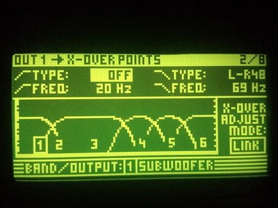 They are currently powered by 1 EP4000 with these DCX settings. Still tweaking. I believe there is more to be had by adding a second EP4000 which I have but haven't hooked up yet.  I borrowed my friend's OMNImic again but haven't had a chance to measure yet (new computer issues) and probably won't until I move the 2 to the other side of the room and the flooring is done. BUT, THEY ABSOLUTELY HAMMER!