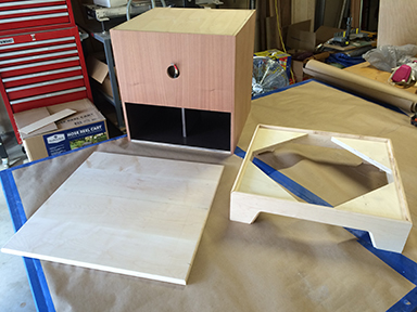 The base and top were made out of solid figured maple.