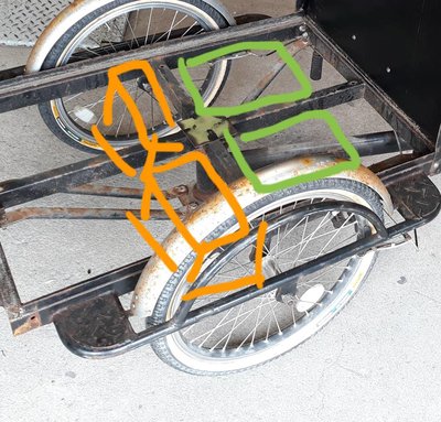 Orange for the batteries, and green for the amps...