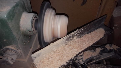 then made it round.   cherry with 1/4 maple in the middle.