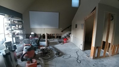 Living room. HT closet door on rt ubder stairs