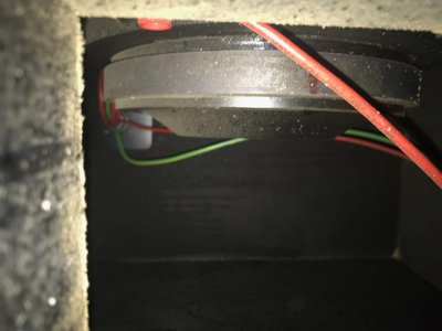 Looking through the small port into the cabinet volume.