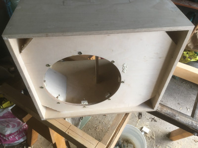 Cab. With braces, ports &amp; blocks for screws