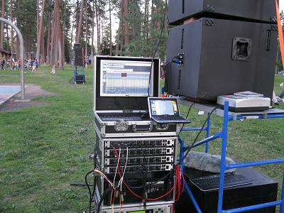 Head end of the SAC system.  Monitor and BCF-2000 built into lid of Audiopile large briefcase.
