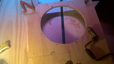 This is after using a using a jig saw to cut a comfortable sealing surface for the driver gasket with ample room for driver excursion.