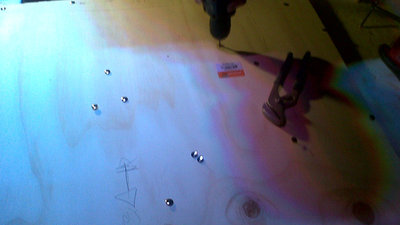 Drilling out to and counter sinking from the outside.