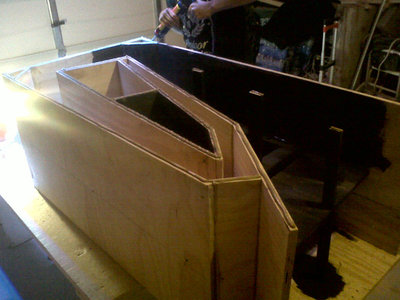 Almost there, we spray the joints with water to help the PL cure, tomorrow the tuba will sun tan all day.