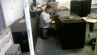 Prepping the previous tubas for their last sing before we ship out their Peavey lo Riders  for Lab 15s.