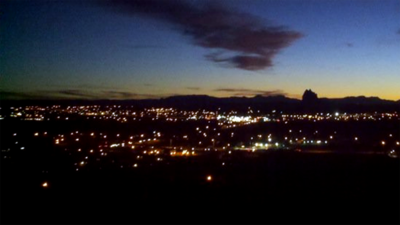 A sleepy town of 4,000 people and Soon to be 6 Tuba 60s. In the background you can see Shiprock, Tsé Bitʼaʼí, &quot;rock with wings&quot; or &quot;winged rock&quot;[5]) is an inselberg rising nearly 1,583 feet (482.5 m) above the high-desert plain.