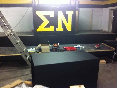 Letting it all dry. You can see the DJ Booth and stage I built behind it