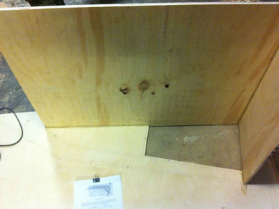 View of the access hole and the lines drawn out