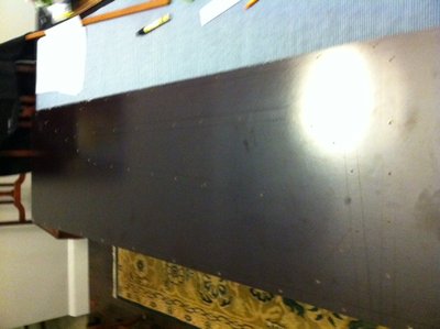 Panel marked up and holes drilled