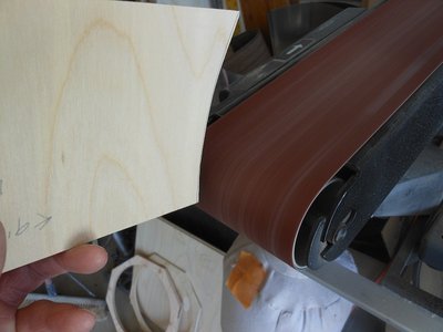 sanding the duct for a good fit