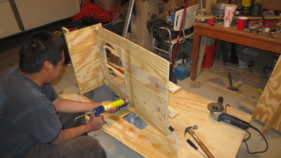 panels 1-3 get put in first then panels 2-5-4, you can see the little squares that reinforce the corner because this ply has a tendency to split. All hole are pre drilled