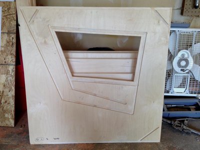 The side panel with routed panel grooves.