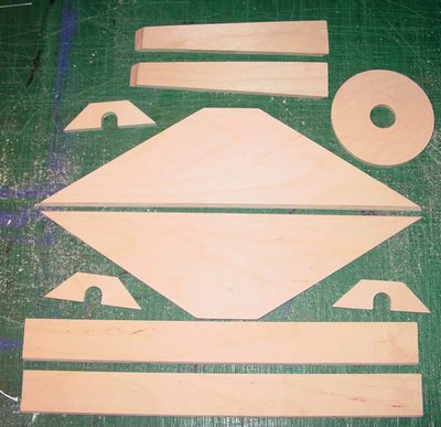 1/4&quot; birch ply horn parts, CNC cut.