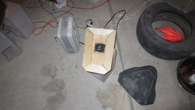 the driver access panel was  lapped and  mitered with scraped plywood to allow for the driver installation.