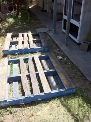 the 'workshop' where I ripped up the panels