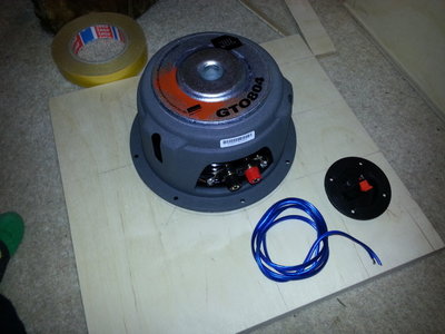 Back shot of JBL and speaker wire with connector block I plan to use