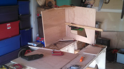 Assembly squares holding panel 9 to the driver access panels side. my plan is to build the insides whiles there's a temporary box holding everything square. The sides are not glues but attached with screws. Only the inside panels are glued