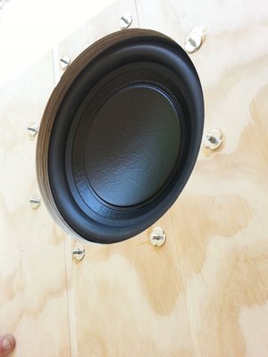 Testing driver for cone slap as per plans. Picture seems stationary because the phone that I was using to tone generate decided it likes to pause audio output when taking a picture, a bit lame.