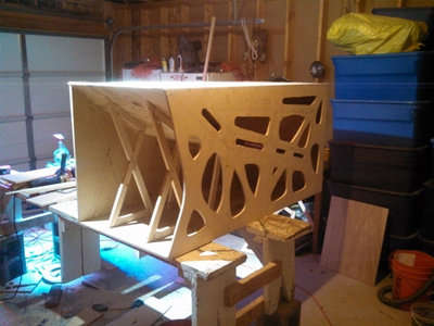 Officially Half way, well not really. Tomorrow i will take the sides off and glue them down.