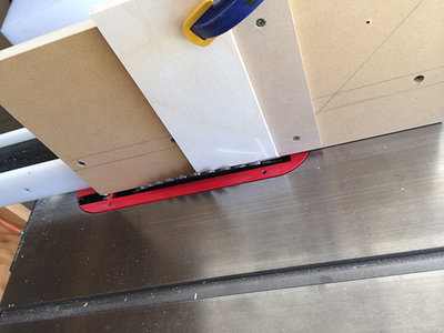 With the piece clamped vertically, and the blade set to 33 degrees...