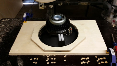 Routed the holes in panel 2 in the using the router circle jig.