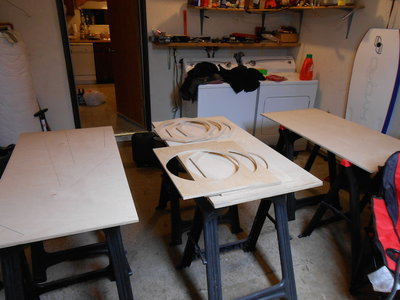 Three platforms for assembly.