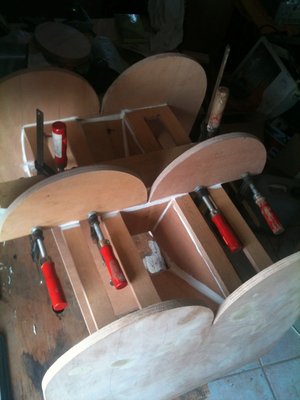 glueing the back braces