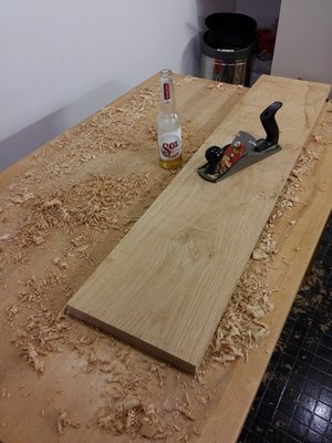 Got some nice oak I tried hand planning....