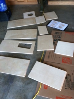 all the pieces cut