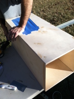 LET THE SANDING BEGIN<br />(we sanded a lot btw)